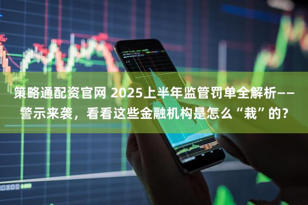 策略通配资官网 2025上半年监管罚单全解析——警示来袭，看看这些金融机构是怎么“栽”的？