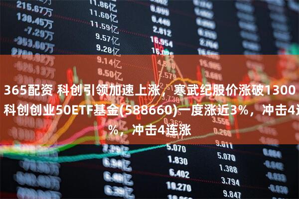 365配资 科创引领加速上涨,寒武纪股价涨破1300元,科创创业50ETF基金(588660)一度涨近3%,冲击4连涨